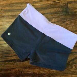 LULULEMON Boogie shorts with a purple waist band